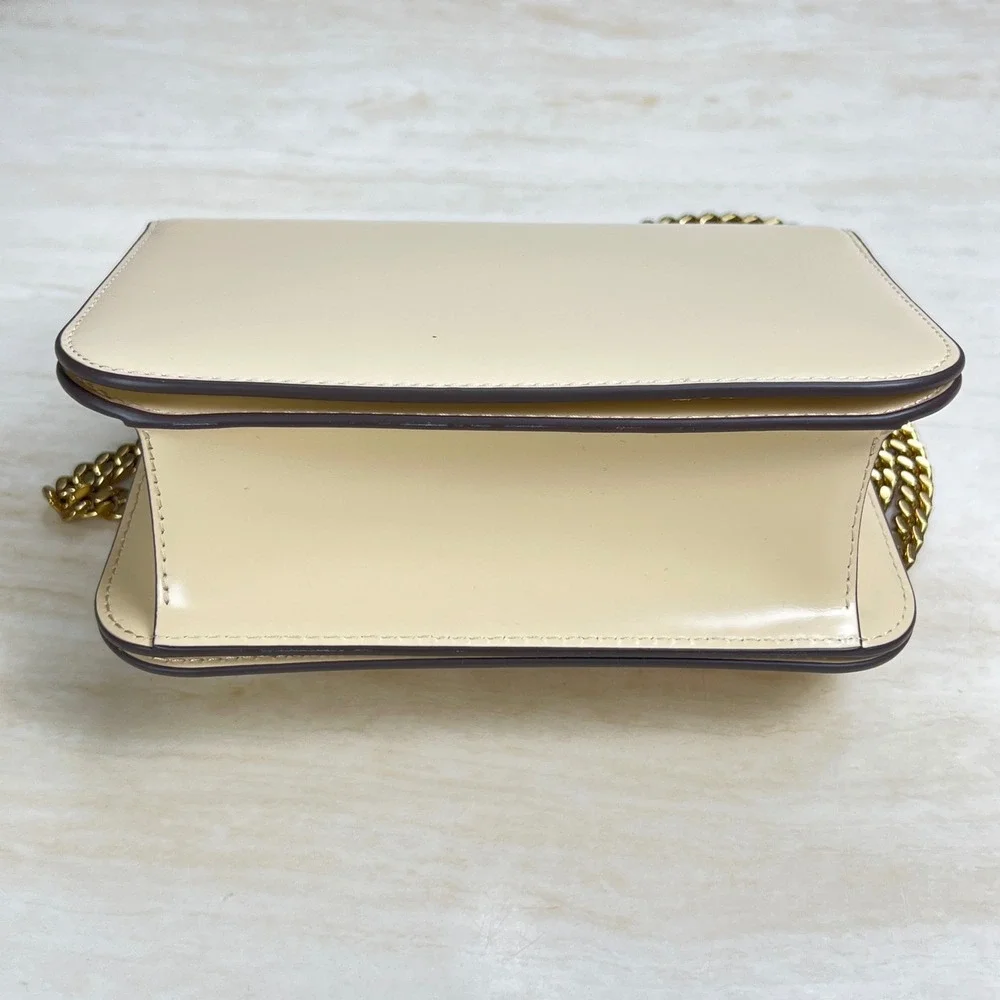 Tory Burch Eleanor Small Convertible Shoulder Bag Cream Ivory Gold Chain Logo - Picture 9 of 12